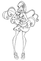 A coloring page of winx club